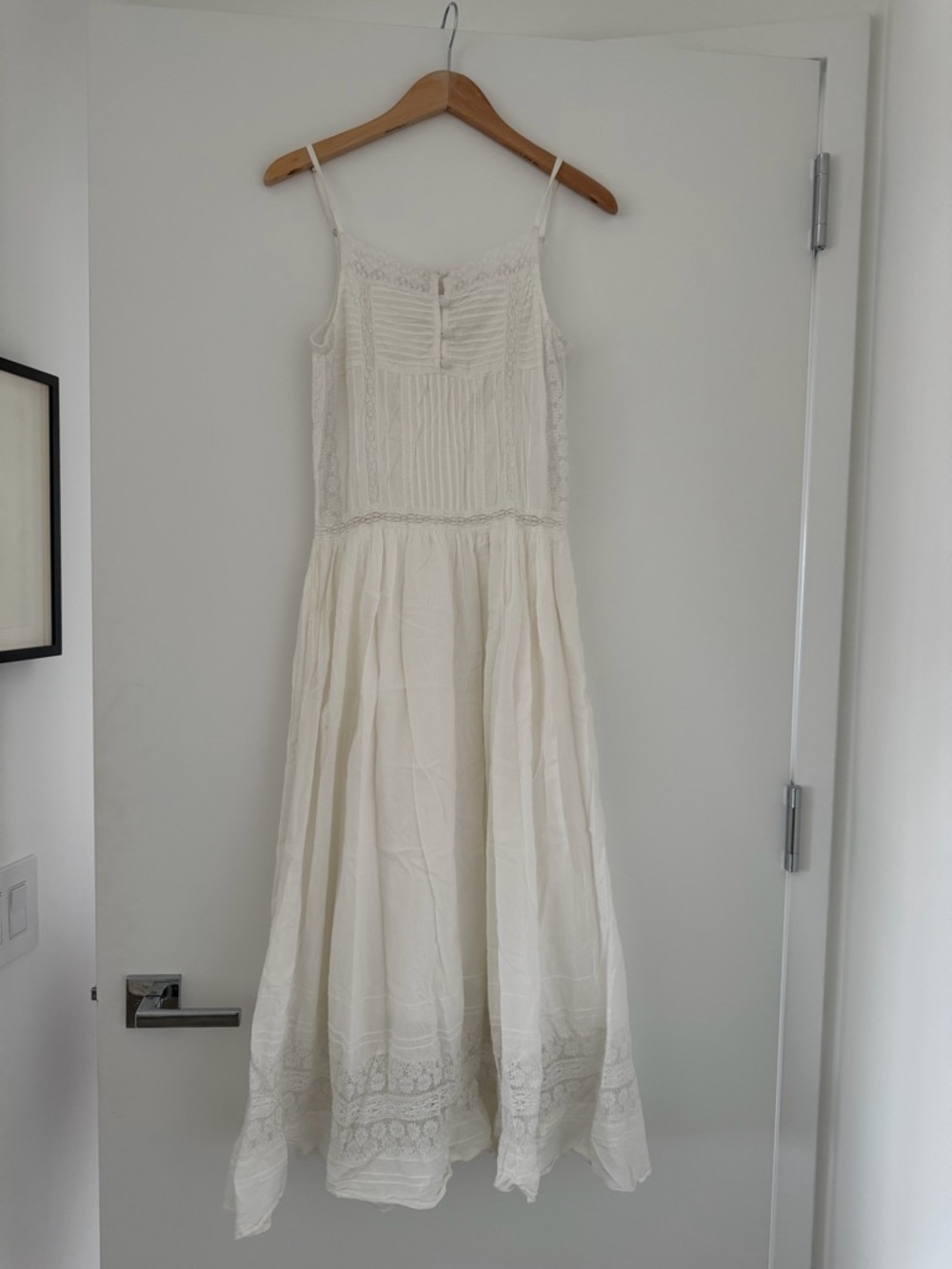 Vanessa Bruno Ivory Lace-Trim Pintuck Dress - Picture 2 of 4